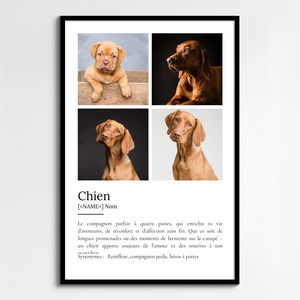 Poster Définition Personnalisé Chien - Créez votre propre hommage canin