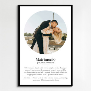 Crea il tuo Poster Matrimonio Personalizzato con definizione e foto