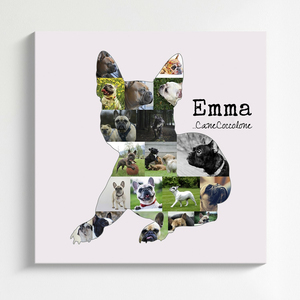 Crea la tua Collage Bulldog Francese Personalizzata