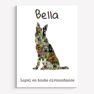 Collage Photo Silhouette Chien - Personnalisez avec Vos Photos et Texte