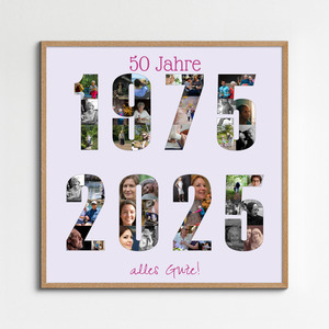 Individuelle Fotogeschenke – Collage mit Jahreszahlen