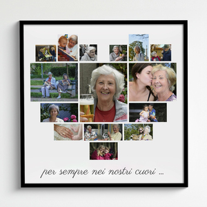 Collage Foto a Cuore per Nonna: Personalizza il tuo messaggio!