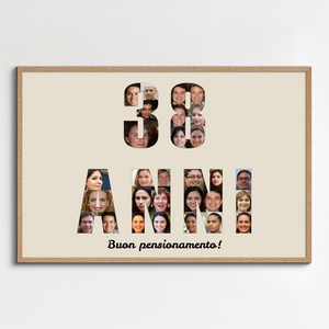 Poster Personalizzato Numero 38: Celebra il Tuo Pensionamento con i Tuoi Ricordi