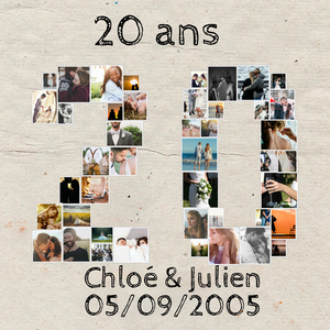 Créez votre photo-collage "20" anniversaire unique et mémorable dès aujourd'hui !