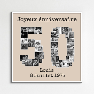 Créez une mosaïque photo 50 pour anniversaire ou noces d'or