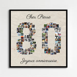 Créez une Collage Photo «80» unique pour anniversaire ou amitié