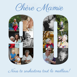 Créez un Collage Photo Chiffre 90 pour Anniversaires – Cadeau Personnalisé