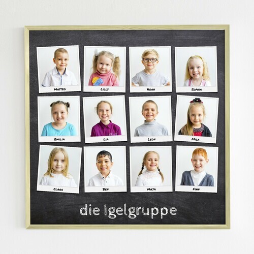 Erstelle deine persönliche Kindergarten-Collage im Polaroid-Stil mit Namen!