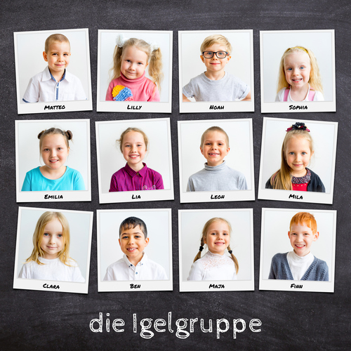 Erstelle deine persönliche Kindergarten-Collage im Polaroid-Stil mit Namen!