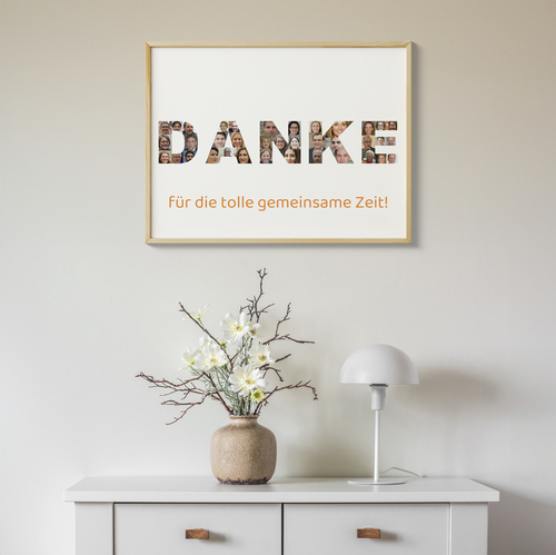 Geschenk zum Jubiläum - Fotocollage „Danke“ als Poster (60x80cm)
