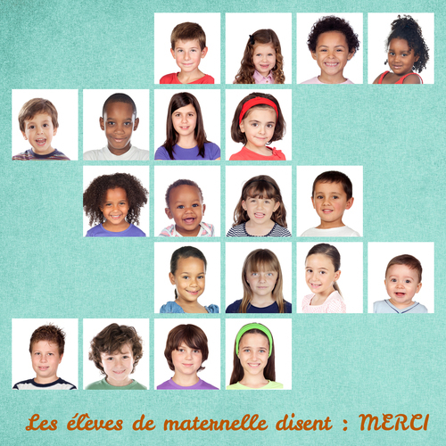 Collage en cadeau: Merci aux éducateurs des élèves de maternelle