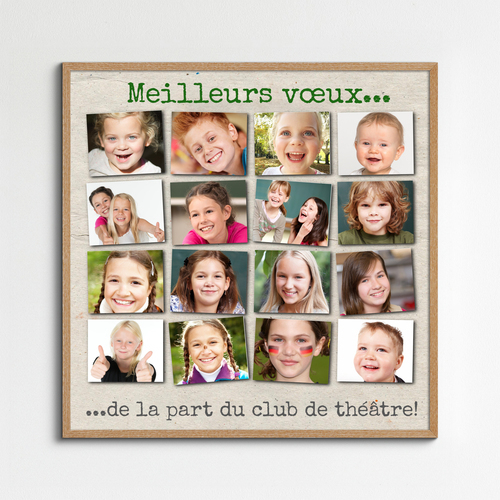 Photo de groupe avec photos d enfants en collage creer cadeau adieu enseignant