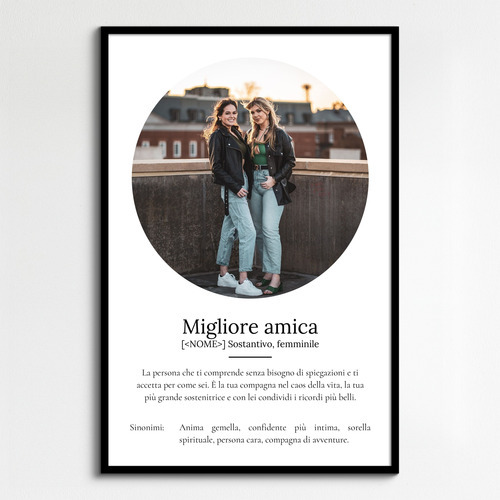 Crea il Poster "Definizione Migliore Amica" personalizzato: aggiungi le tue foto!