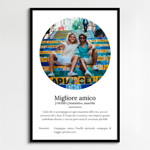 Crea ora il poster "Miglior Amico" personalizzato con foto e testo!