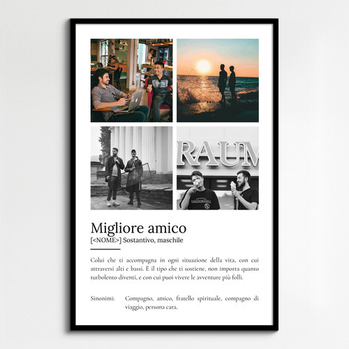 Crea ora il poster "Miglior Amico" personalizzato con foto e testo!