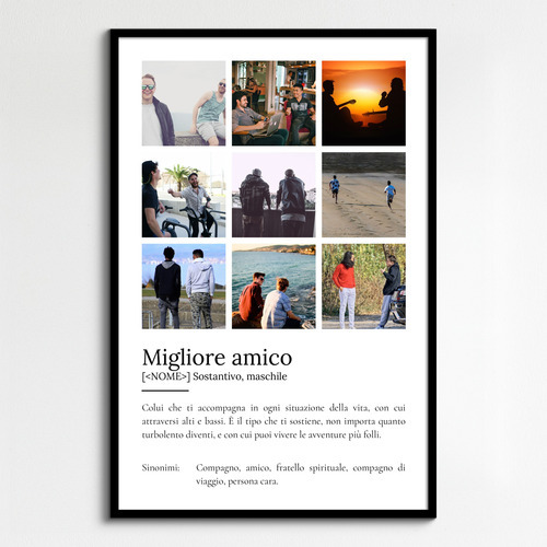 Crea ora il poster "Miglior Amico" personalizzato con foto e testo!