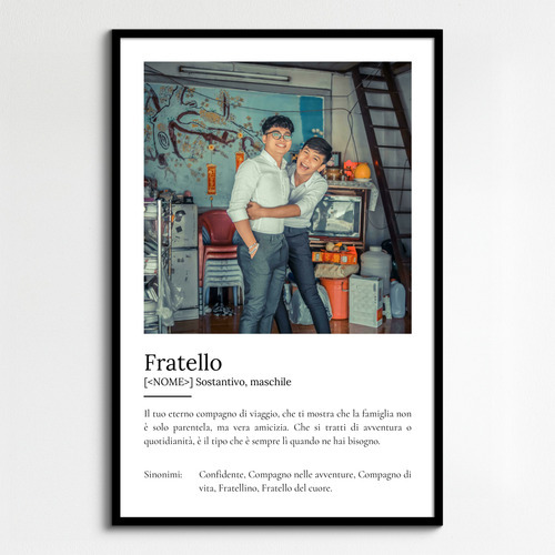 Crea il tuo poster "Fratello" personalizzato: foto e testi unici per un regalo speciale