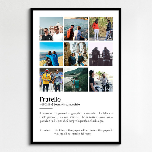 Crea il tuo poster "Fratello" personalizzato: foto e testi unici per un regalo speciale