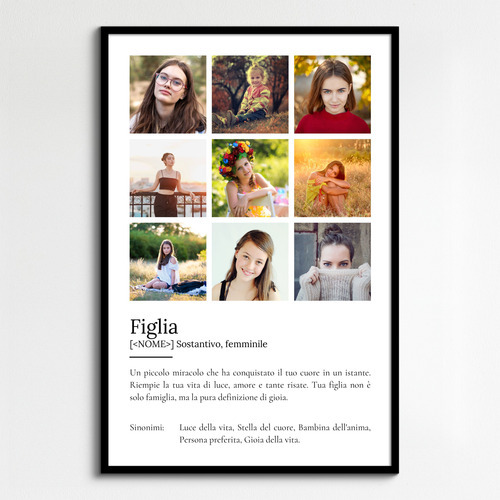 Crea il tuo Poster "Figlia" personalizzato: un regalo unico con la tua definizione!