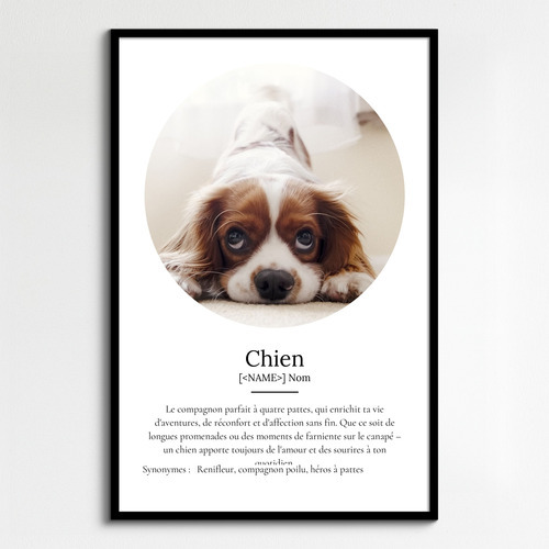 Poster Définition Personnalisé Chien - Créez votre propre hommage canin