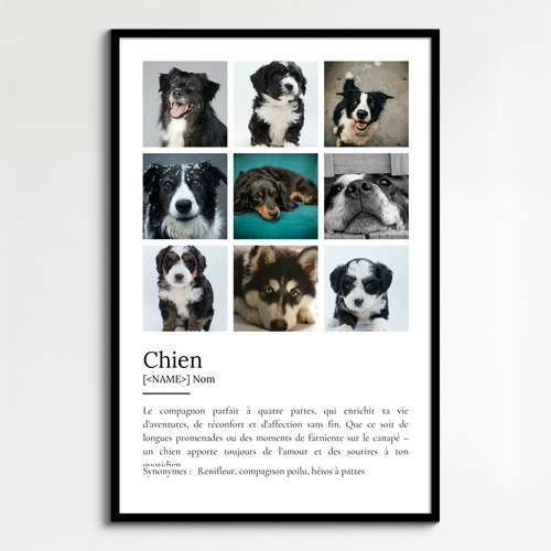 Poster Définition Personnalisé Chien - Créez votre propre hommage canin