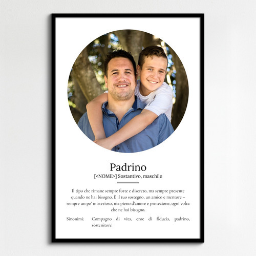 Crea il tuo poster definizione Padrino – personalizza con foto e testo