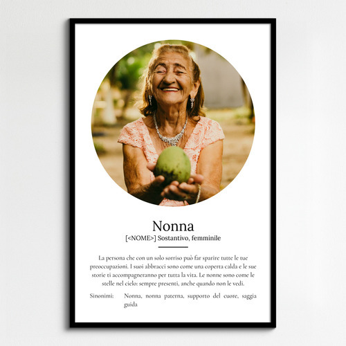 Crea un Poster Personalizzato "Nonna" con Foto e Testo Unico