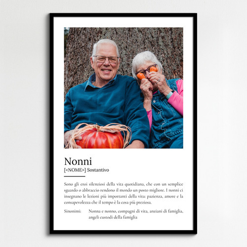 Crea il tuo poster "Nonni" personalizzato: regala amore con foto e testo unico!