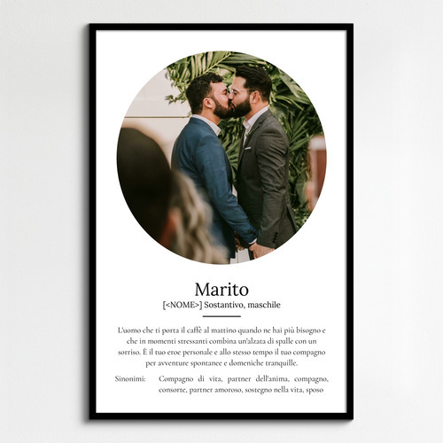 Poster Personalizzato 'Marito': Crea il tuo Regalo Unico con Foto e Definizioni