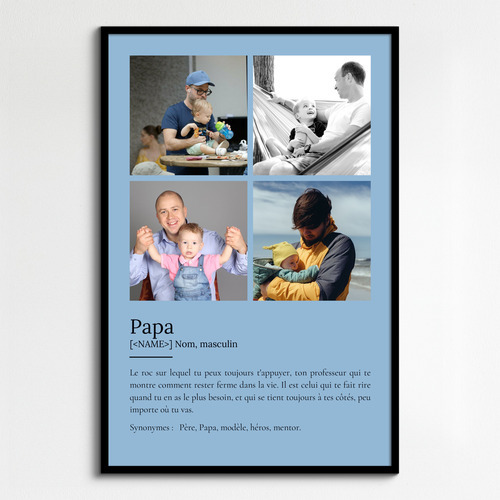 Poster Définition "Papa" Personnalisé - Cadeau avec Texte et Photos