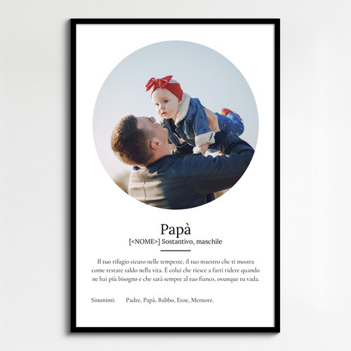 Crea il tuo poster "Papà": regalo personalizzato con foto e testo emozionale!