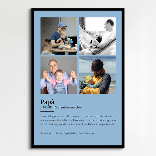 Crea il tuo poster "Papà": regalo personalizzato con foto e testo emozionale!