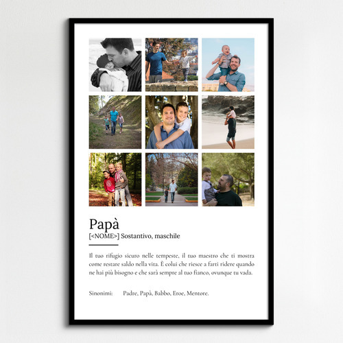 Crea il tuo poster "Papà": regalo personalizzato con foto e testo emozionale!