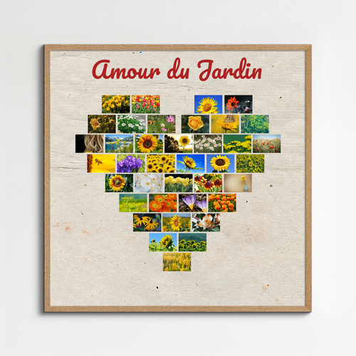 Collage Cœur Personnalisée - "Gartenliebe" sur Toile