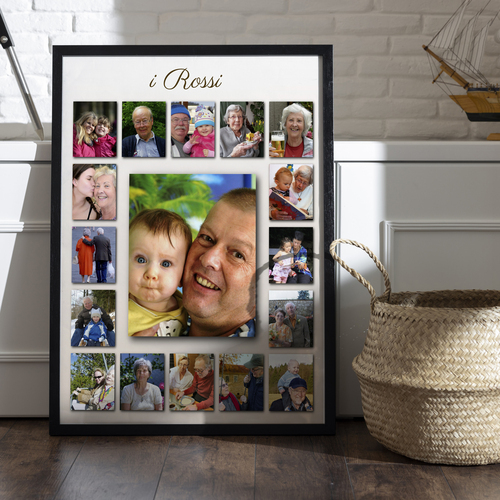 Crea il tuo poster collage familiare personalizzato con foto e testo!