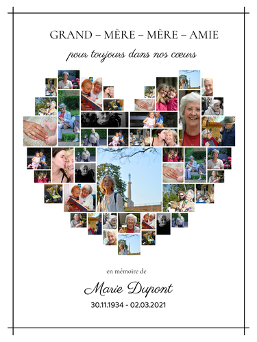 Création Collage Souvenir Cœur : Hommage Personnalisée pour Événements Commemoratifs