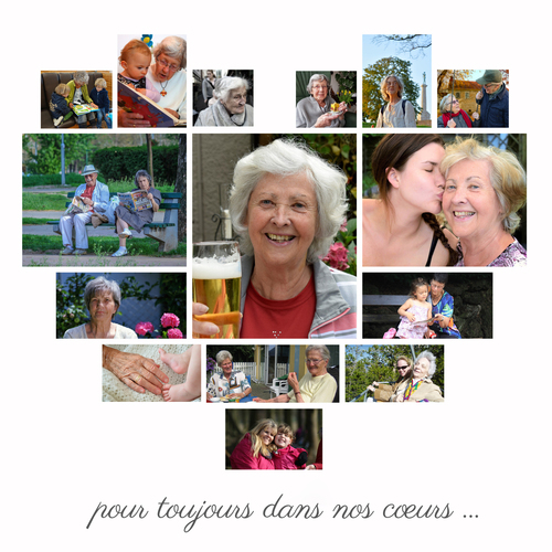 Collage Coeur de Souvenir Personnalisé - Pour Toujours dans Nos Cœurs