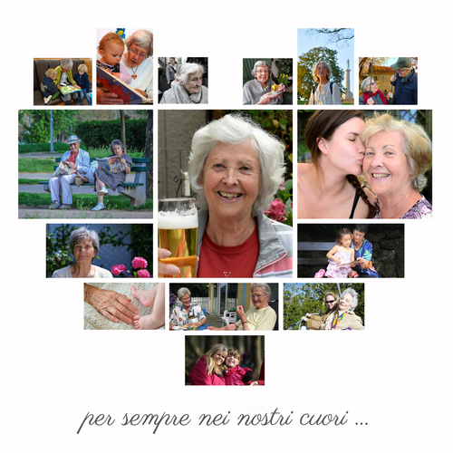 Fotocollage Cuore Tributo: Esprimi Emozioni, Ricorda per Sempre