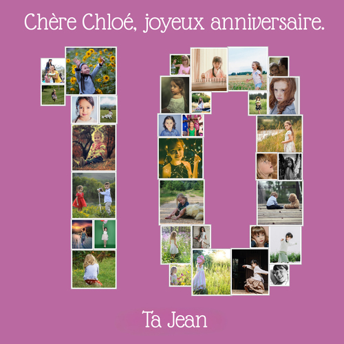 Créez une mosaïque photo en "10" pour aniversaires et célébrations