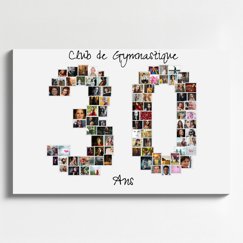 Collage photo 30e anniversaire - Cadeau personnalisé jubilé