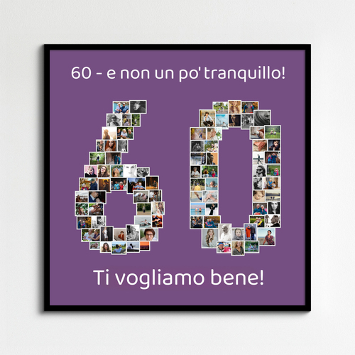 Collage "60" Foto Anniversario - Regala un Ricordo Unico