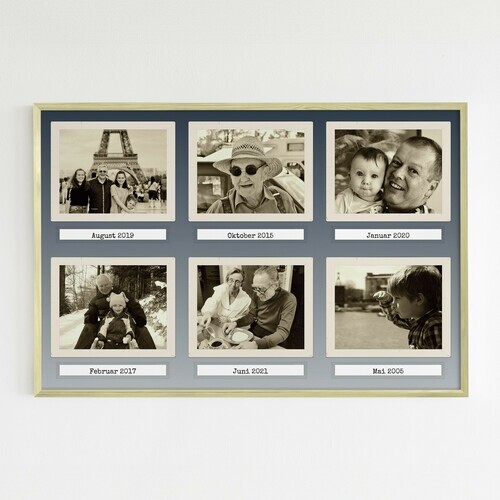 Crea la tua Collage Vintage Polaroid con 6 Foto personalizzate