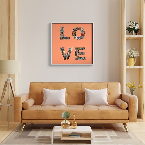 Fotocollage „LOVE“ – quadratische Collage als Buchstaben