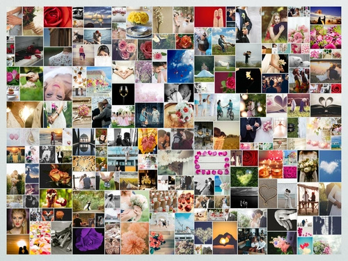 Collage erstellen mit zweihundert 200 Bildern in Wilder Anordnung
