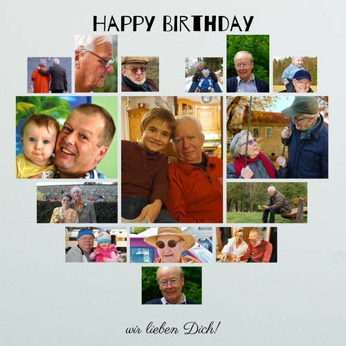 Herz Collage mit Fotos als Geburtstagsgeschenk